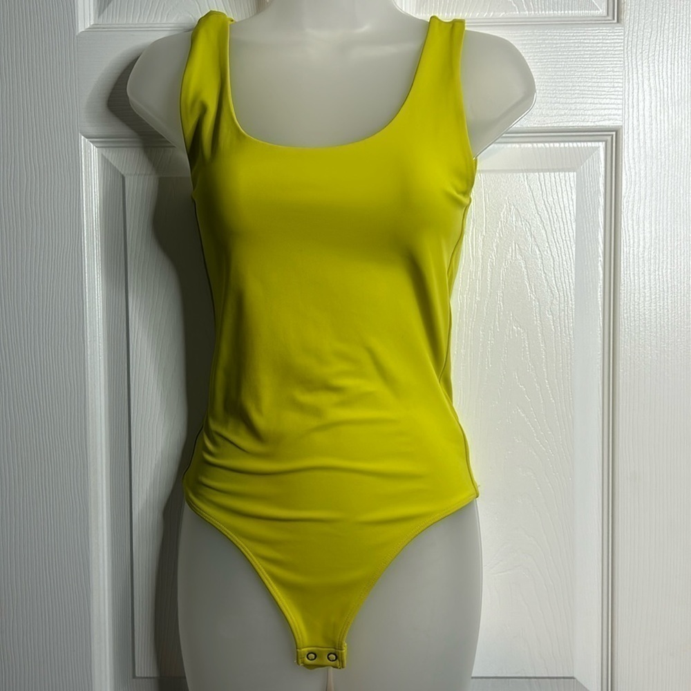 Express Green Yellow Bodysuit Sleeveless XS